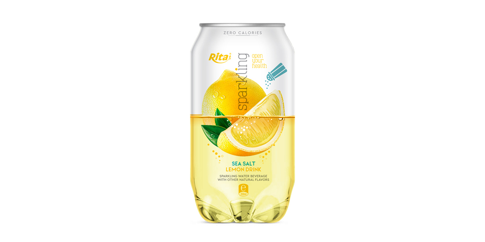 Sparkling Water With Sea Salt Lemon Flavor 350ml Can Rita Brand